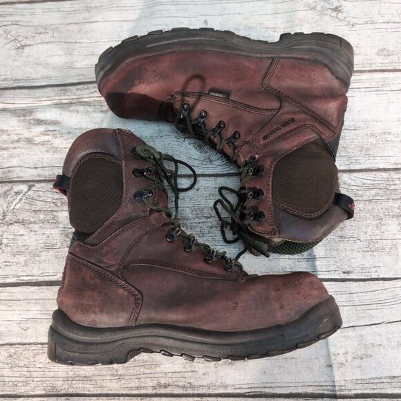 Red Wing Waterproof Leather Work Boots Brown Vibram Sole – Men’s 10 D - Picture 6 of 9